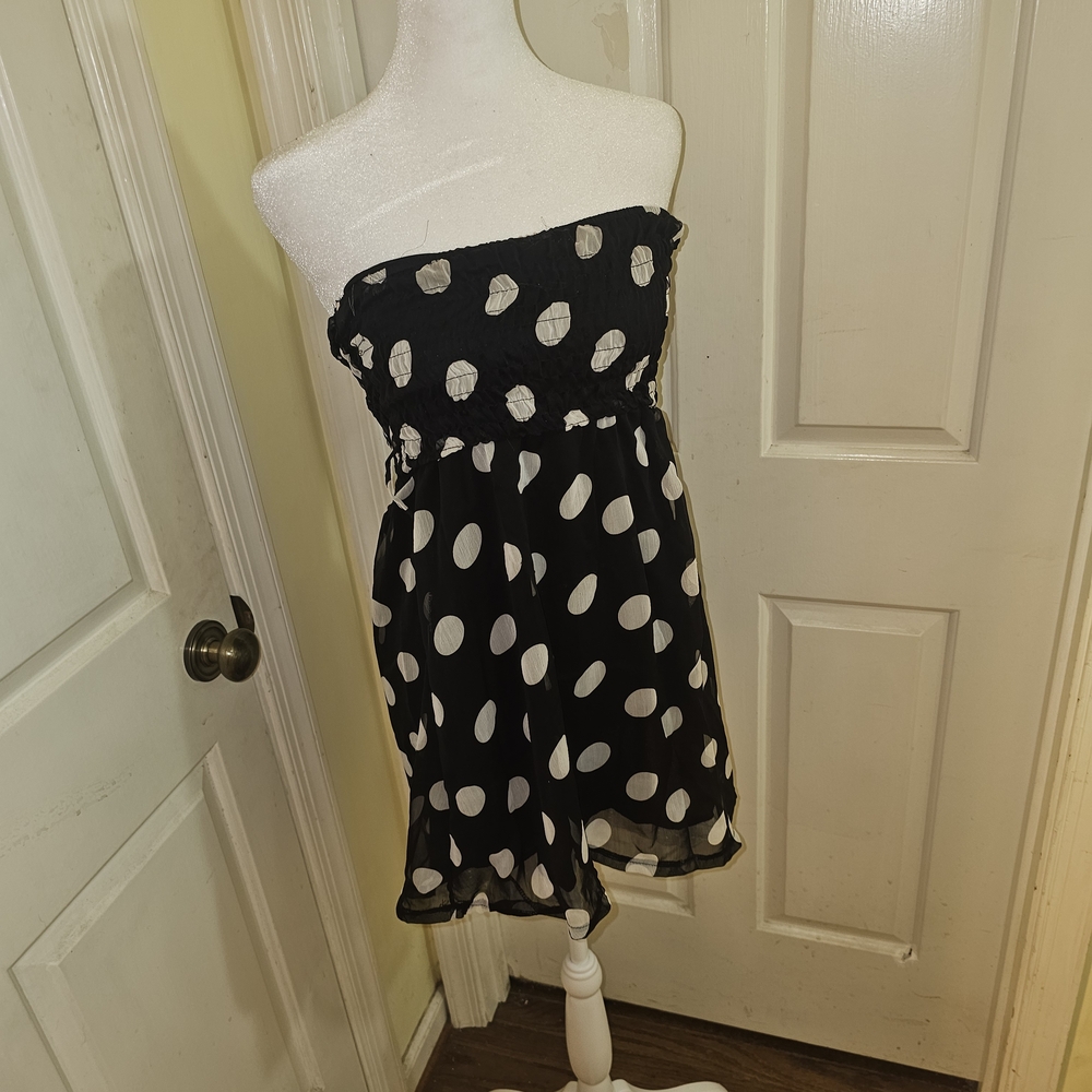 R.J Story Black and White Polka Dot Mini Dress